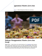 Hukum Menggunakan Mantra Jawa Dan Sesaji