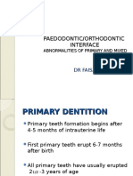 Abnormalities of Primary and Mixed Dentition