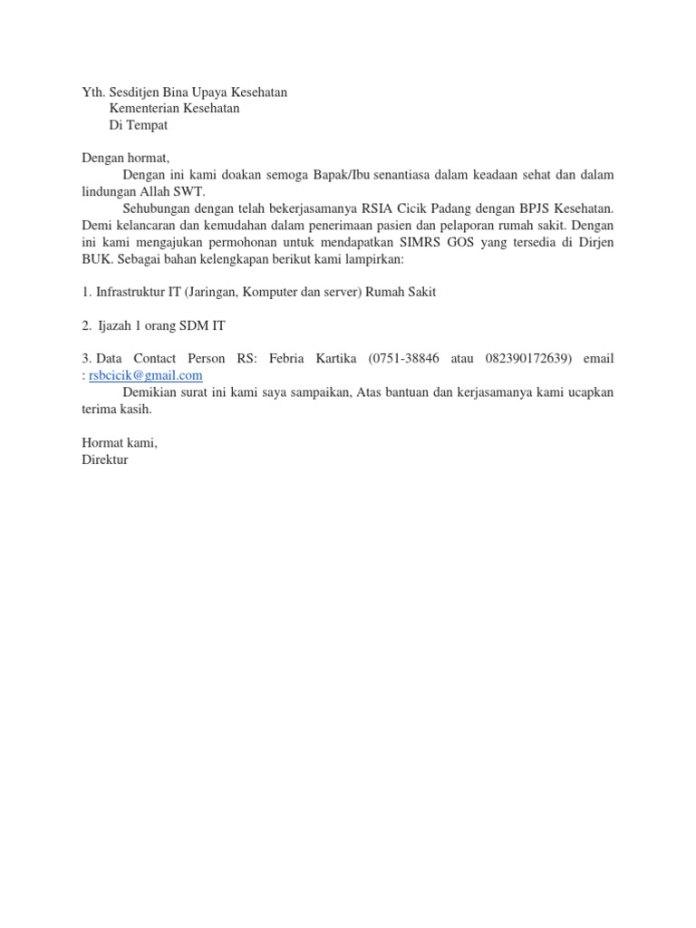 Contoh Surat Permohonan Lot Penempatan Kg Sim Sim