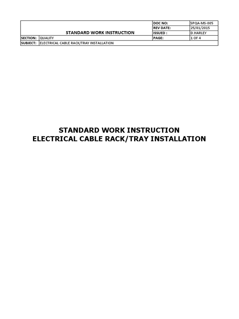 Electrical Cable Rack Installation Guide | PDF | Computing And ...
