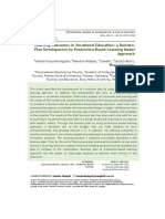 Learning Outcomes in Vocational Education A Business Plan Development by Production-Based Learning Model Approach