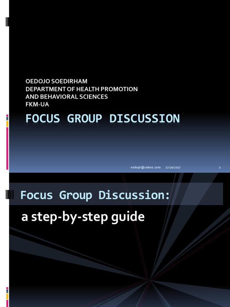 Focus Group Discussion Guide | PDF | Focus Group | Survey Methodology