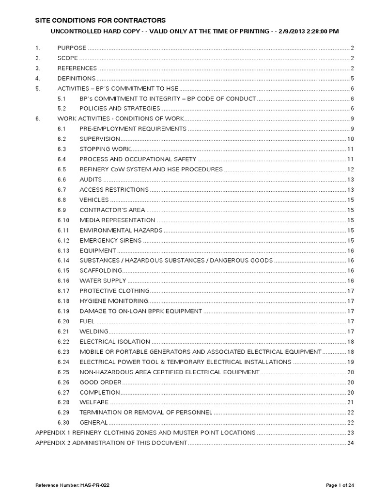 Contractor Safety Requirements Download Free PDF Dangerous Goods