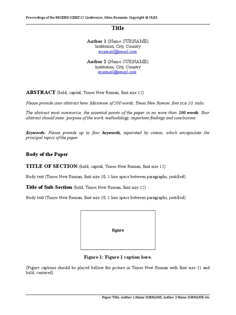PAPER TEMPLATE CONFERENCE Citation Times New Roman