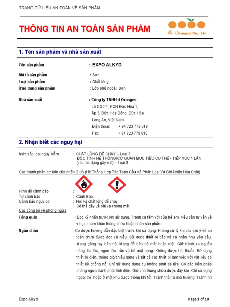 Msds Expo Alkyd - Vie | PDF