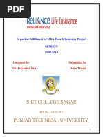 Sict College Sagar: in Partial Fulfillment of MBA Fourth Semester Project Session 2008-2010