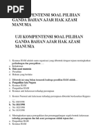 Uji Kompentensi Soal Pilihan Ganda Bahan Ajar Hak Azasi Manusia