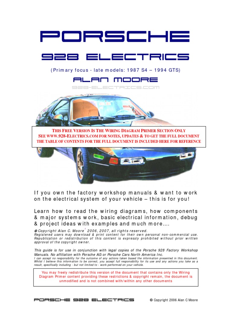 [PORSCHE] Manual Electrico Porsche 928 | Electrical Connector | Electrical  Resistance And Conductance