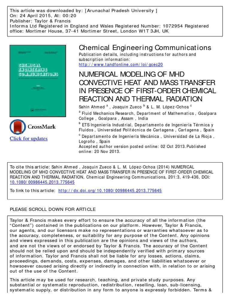 Numerical Modeling of MHD Convective Heat and Mass Transfer in Presence ...