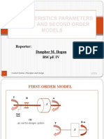 Characteristics Parameters of First and Second Order Models: Reporter: Danpher M. Ilogon Bscpe Iv