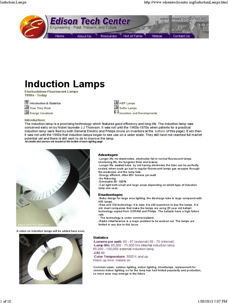 Induction Lamps Incandescent Light Bulb Glass Applications