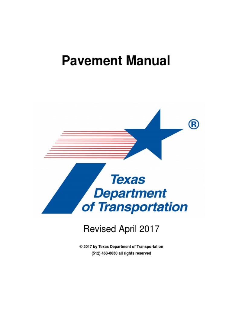 TxDOT Pavement Manual 04 17 PDF Road Surface Concrete