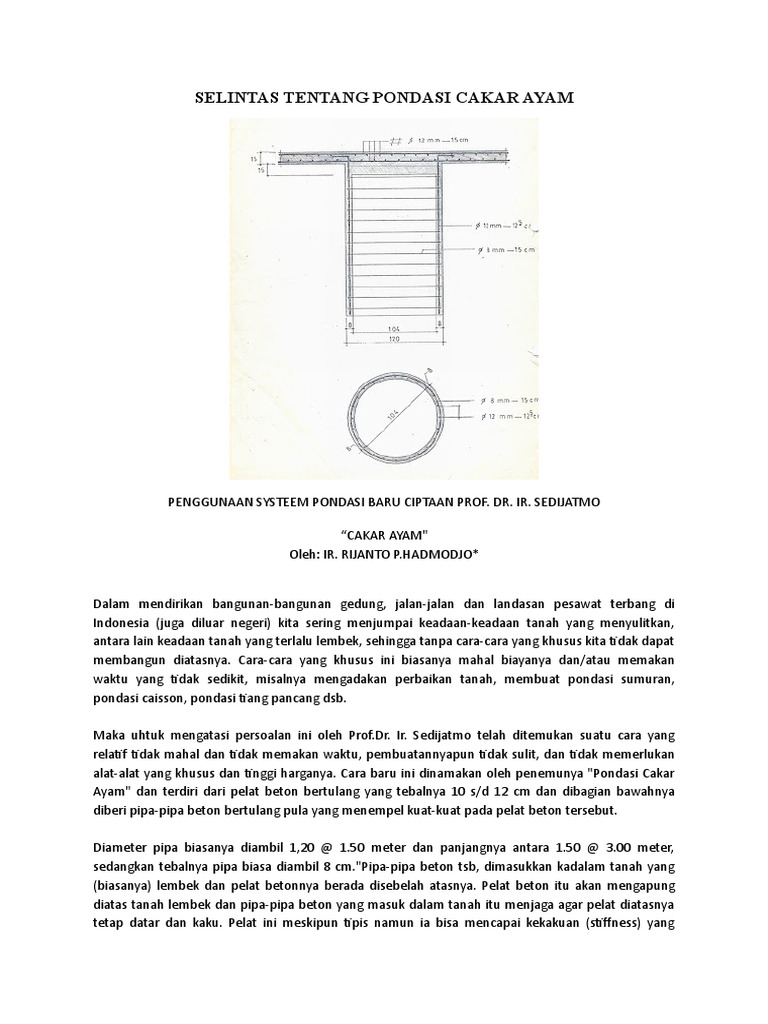 2015-02-02 Selintas Tentang Pondasi Cakar Ayam | PDF