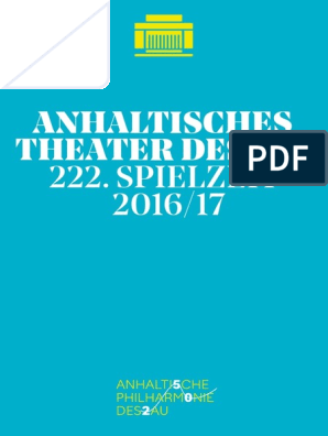 An Hal Tisches Theater Dessau 222 Spielzeit 2016 17