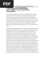 Dubbing and Subtitling The Dubbing and Subtling Industries