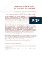 Creatividad y Modalidades de Comunicación y Comprensión en Psicoanálisis - Dr. Ismail Yildiz