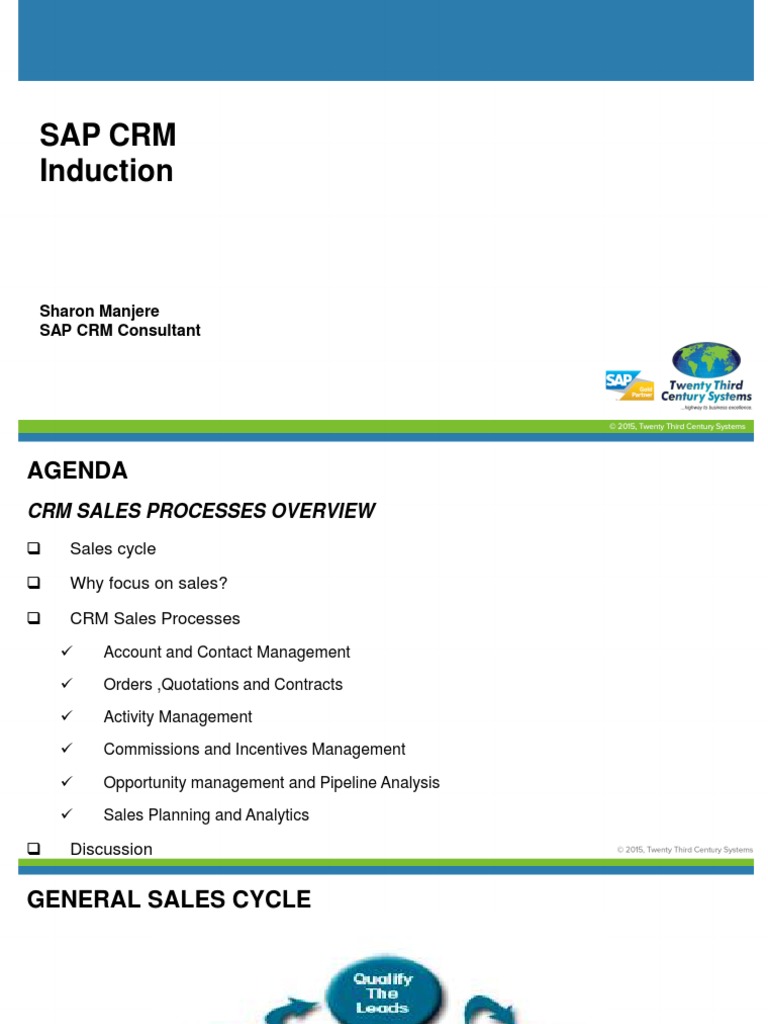 SAP CRM Sales Process Guide | PDF | Career & Growth | Business