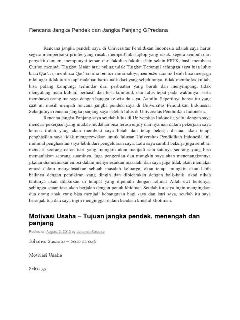 Rencana Jangka Pendek Menengah Dan Panjang Perusahaan Python