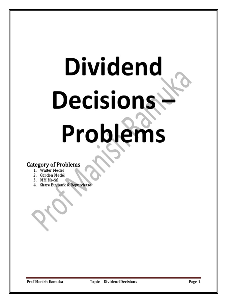 CA Final SFM Questions On Dividend Decision Prof Manish OW01JKS2