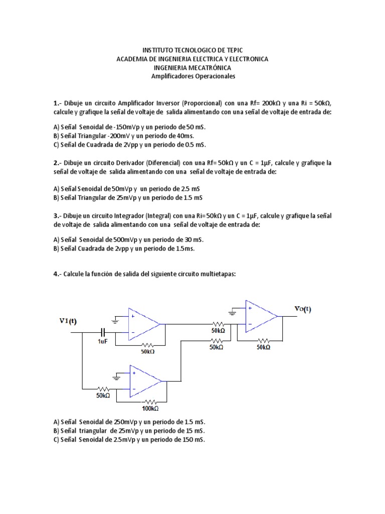 Ejercicios Con OPAMs | PDF