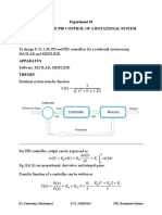 Experiment 10 P, D, I, Pi, PD and Pid Control of A Rotational System