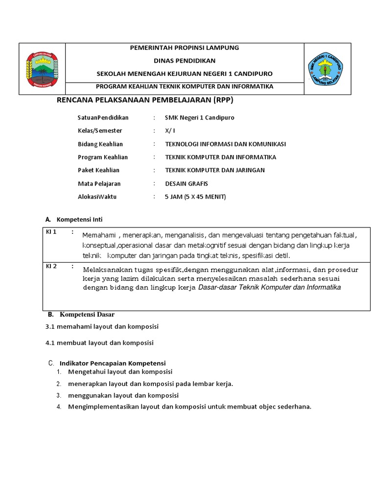 RPP Desain Grafis KD3.1&4.1