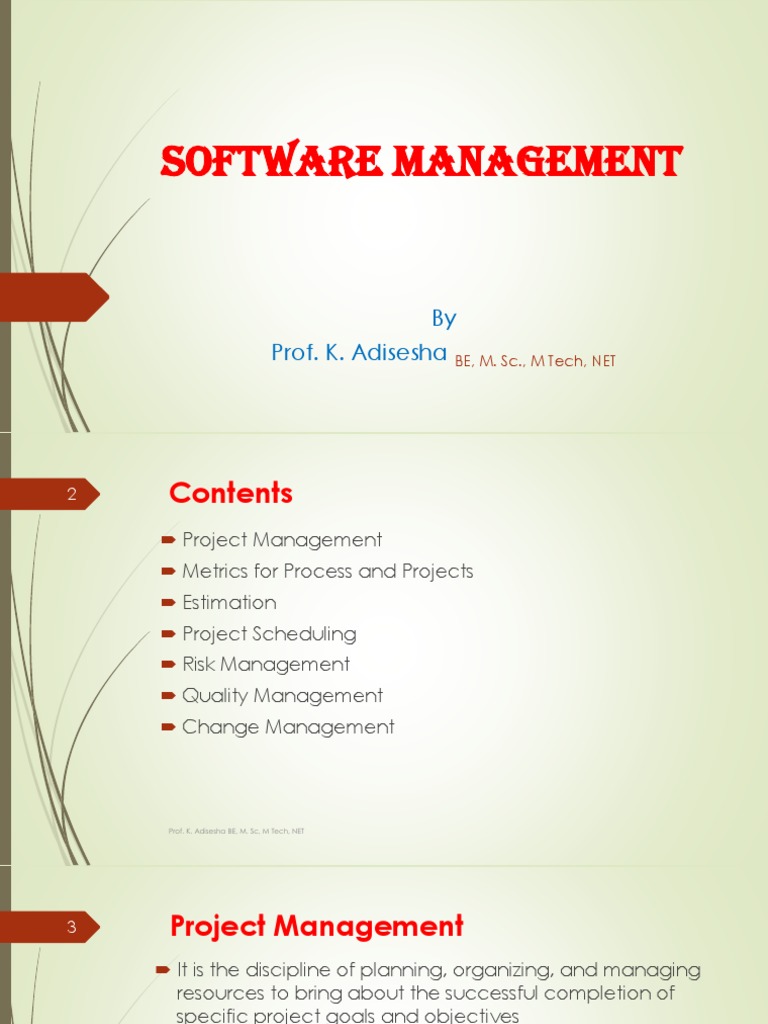 Software Management | PDF | Risk | Project Management