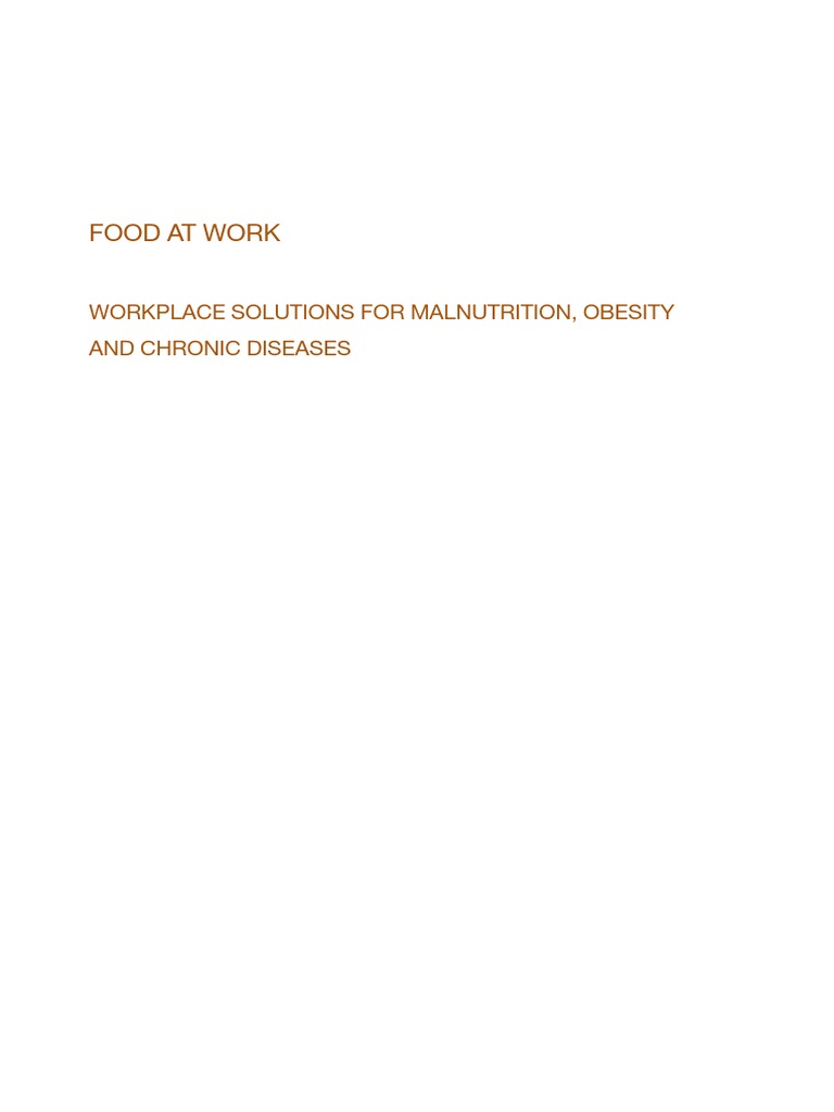 Food at Work | PDF | International Labour Organization | Malnutrition