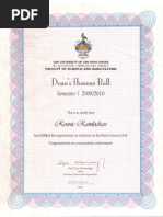 University of The West Indies-Deans Honor Roll