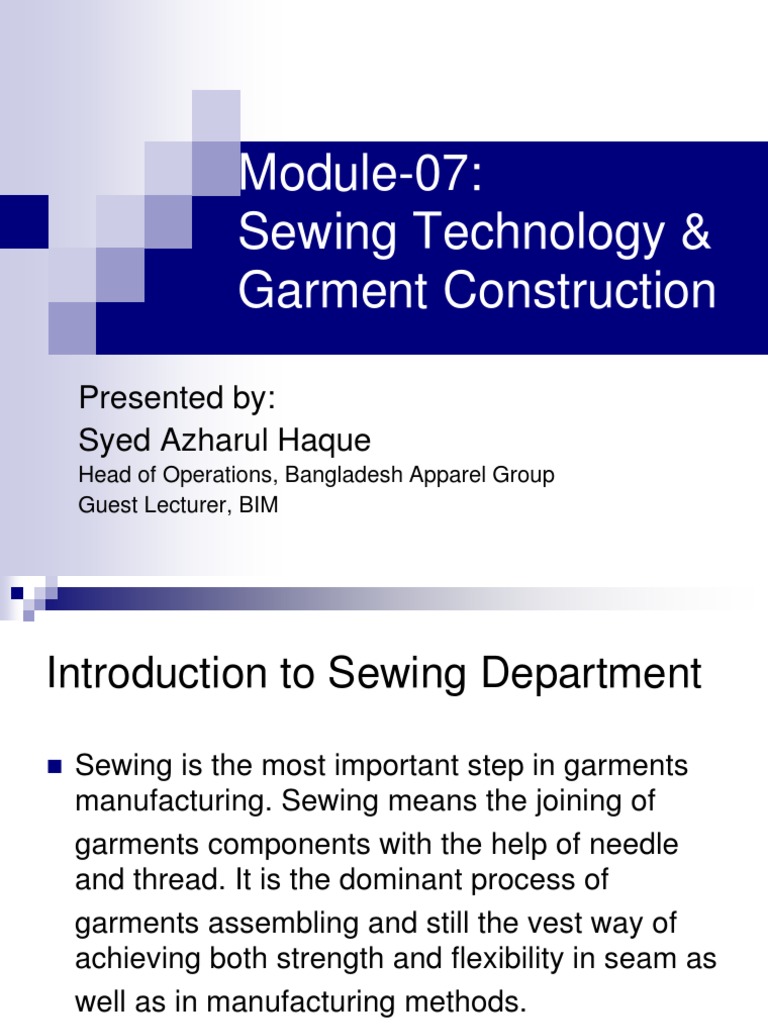 Sewing Technology in Garment Production | PDF | Computers