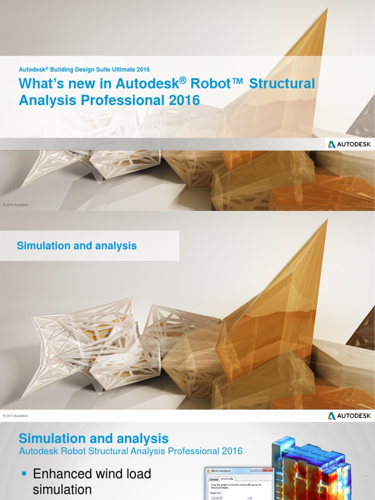 Robot Structural Analysis Professional 2016 Whats New Presentation PDF Structural Analysis
