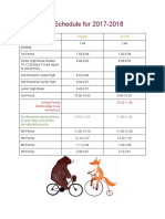 Bell Schedule For 2017-2018