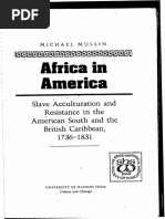 Africa in America: Slave Aculturation and Resistance in The American South and The British Caribbean, 1736-1831