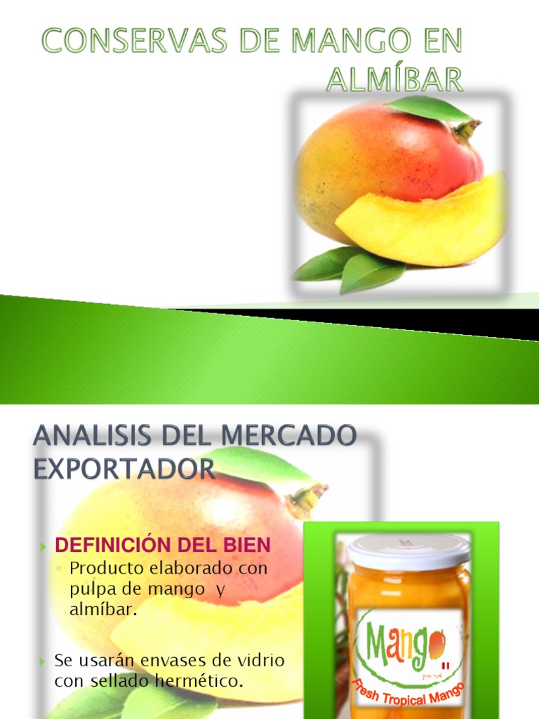 Proyecto Empresarial Conserva Mango en Almibar PDF Lentes