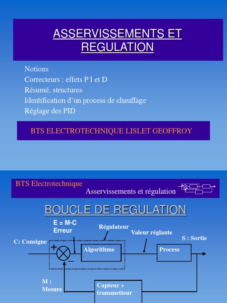 Asservissements | PDF | Régulation | Électrotechnique