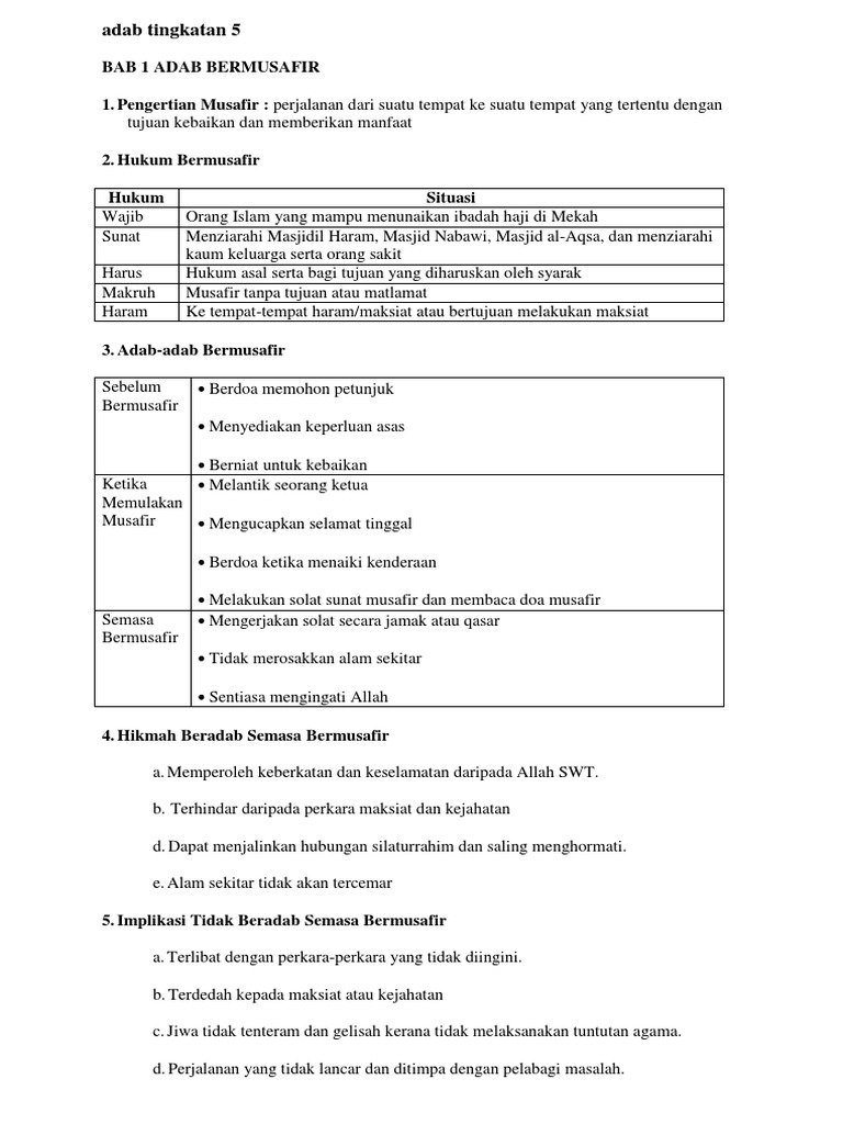 Adab Tingkatan 5 Pdf
