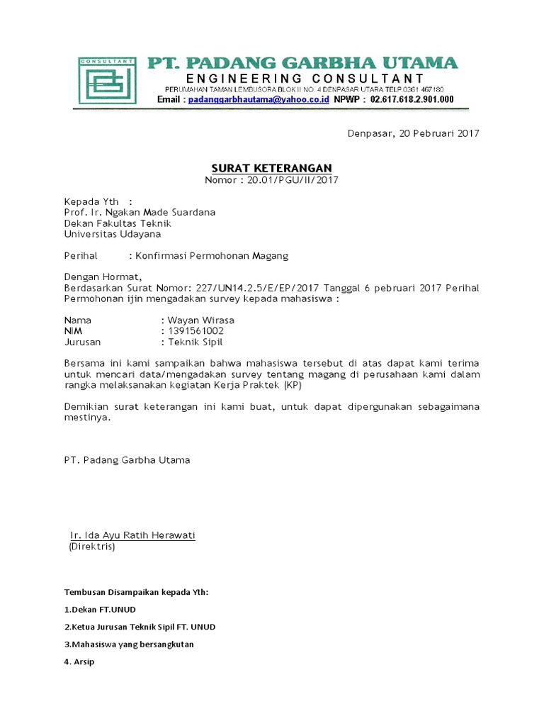 Contoh Surat Konfirmasi Kehadiran Surat konfirmasi untuk menyampaikan detail hasil rapat kegiatan atau acara lain biasanya singkat dan lugas.