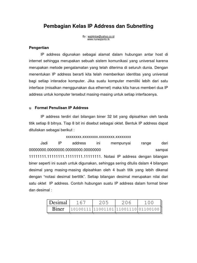 Format IP Adress. | PDF