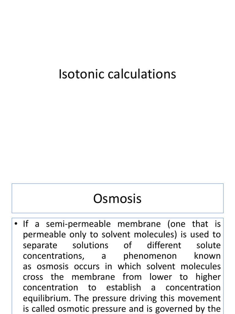 Isotonic and Alligation Method | PDF | Osmosis | Chemistry