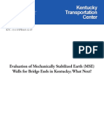 Evaluation of Mechanically Stabilized Earth Walls For Bridge Ends