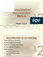 Management Accounting Bms-Iii: Manjiri Dighe
