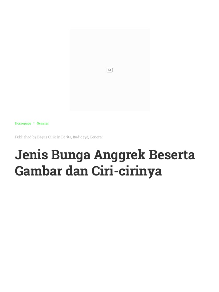 Jenis Bunga  Anggrek  Beserta Gambar dan  Ciri cirinya  