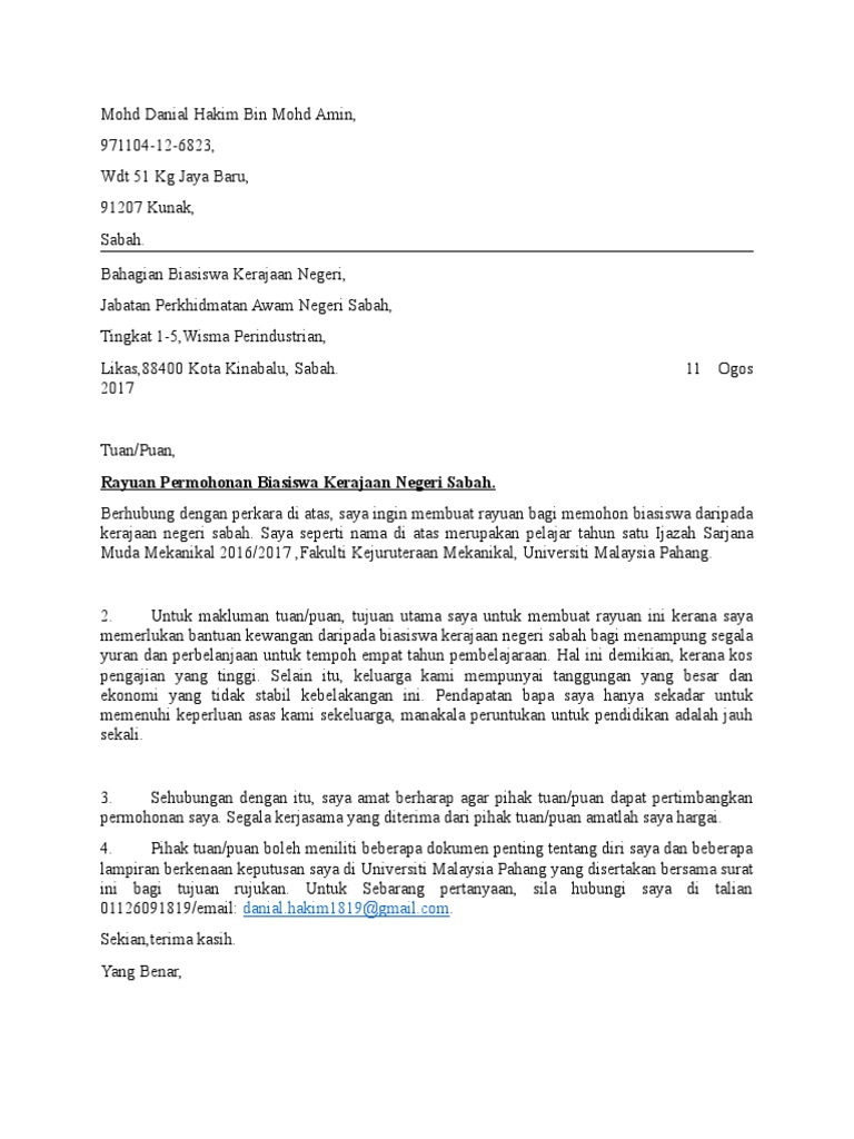 Surat Rayuan Pdf