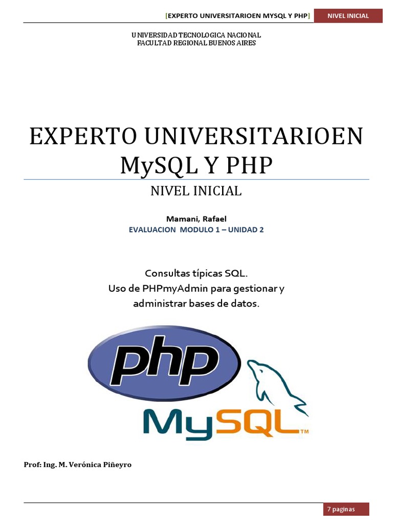 Consultas SQL y PHPMyAdmin Básicas | PDF | Tabla (base de datos) | Mi sql