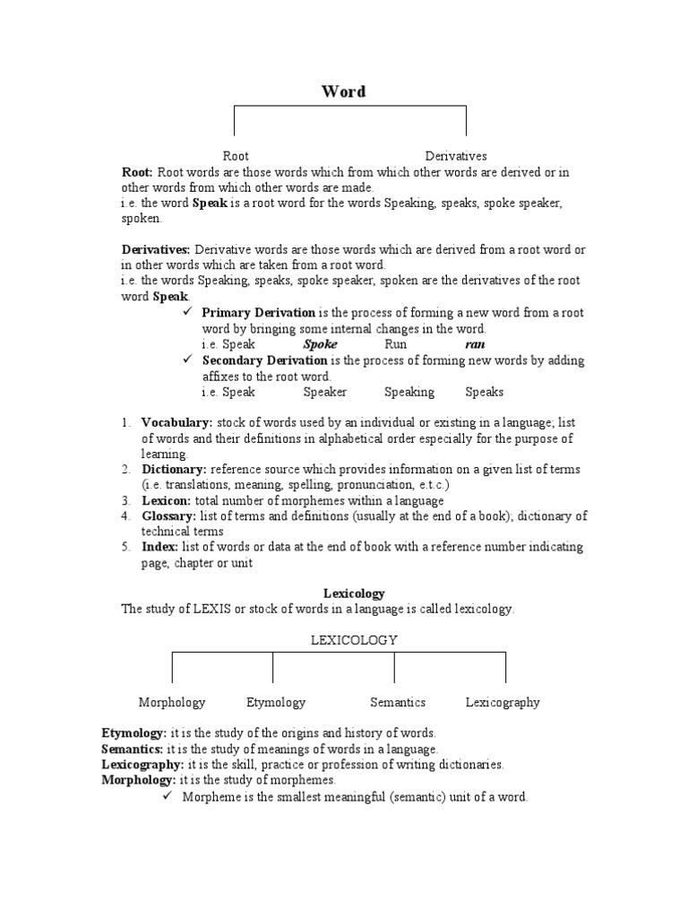 Word | PDF | Word | Lexicology