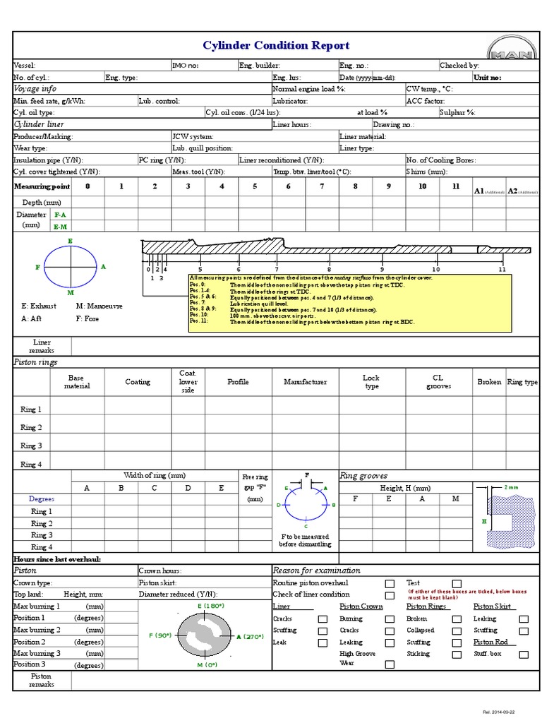 Cylinder Condition Report PDF Piston Cylinder (Engine)