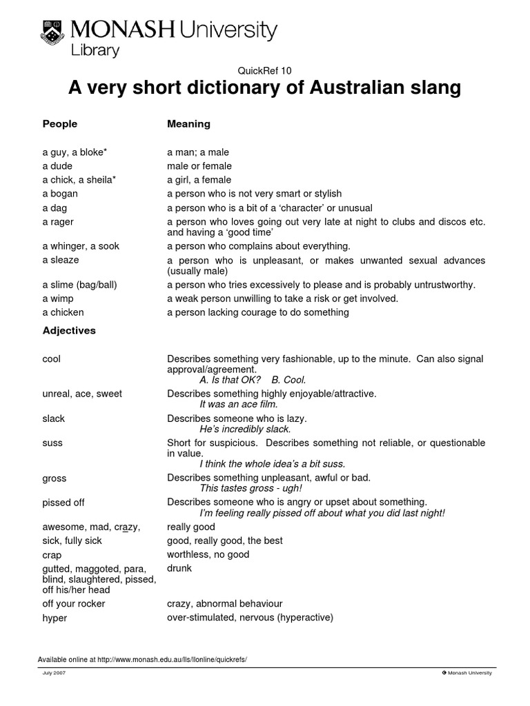 10 Australian Slang PDF | PDF | Beverages