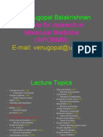 Dr. Venugopal Balakrishnan: Institute For Research in Molecular Medicine (Informm)