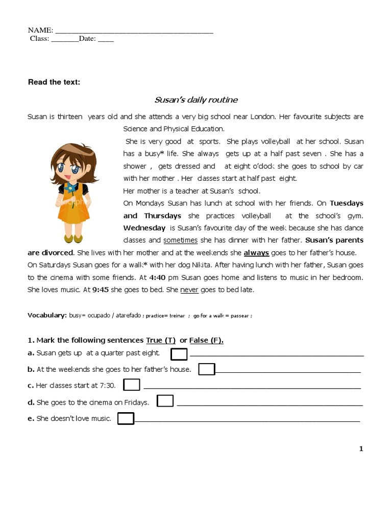 Test Daily Routine | PDF | Workweek And Weekend | Languages