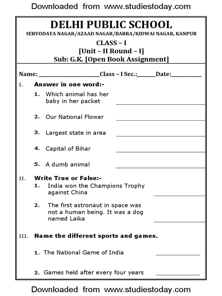 class 4 knowledge test book pdf